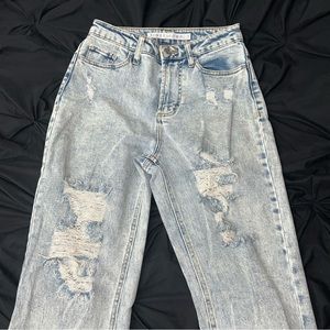 Light Wash Acid Ripped Jeans